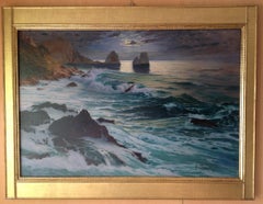 View of the Faraglioni in Capri. Impressive Gulf of Naples during twilight