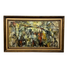 Paul W. Wood Paesaggio urbano astratto e modernista, 1979