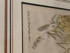 Paul Wood Mezzotint  "En Point" and "Arrival" l Dual Print in Burled Wood Frame