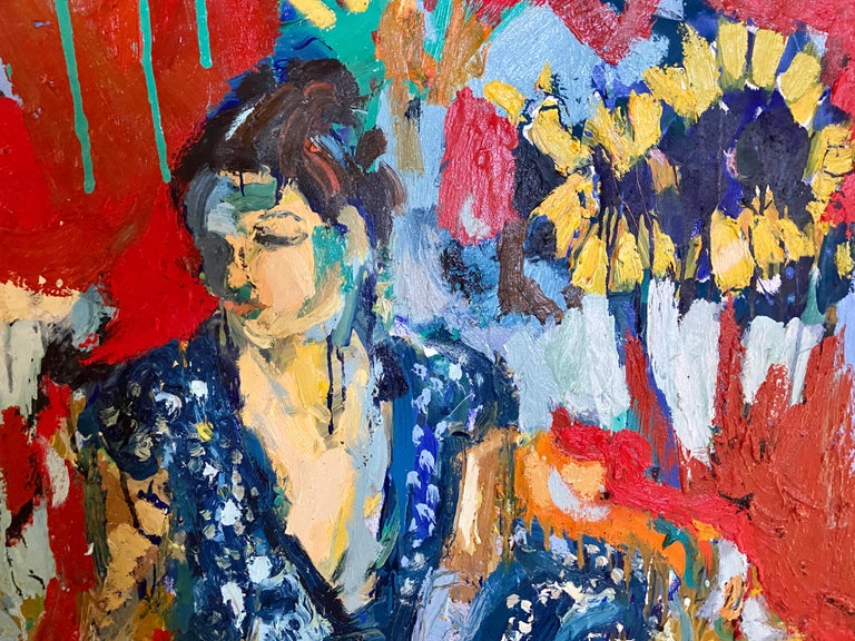 Paul Wadsworth Blue Sari And The Sunflower Contemporary