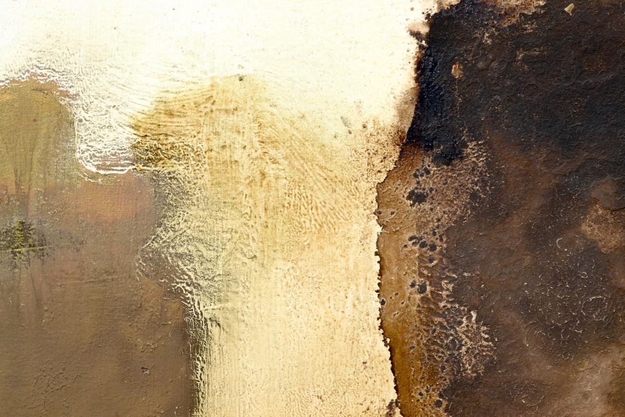 Brown And White Abstract:Peinture à l'huile contemporaine abstraite par Paul Wadsworth - Abstrait Painting par Paul wadsworth