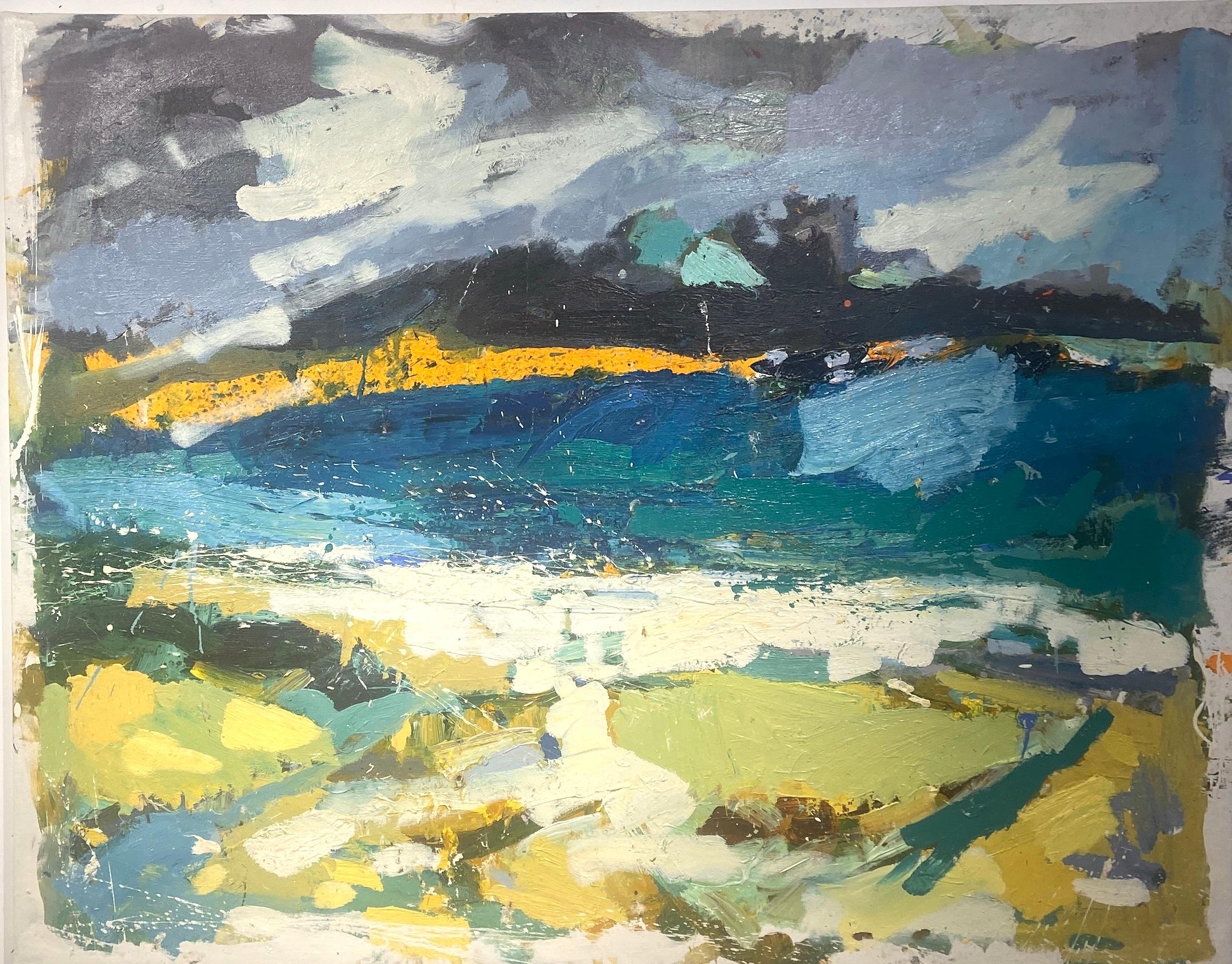 Paul wadsworth Abstract Painting - Carbis Bay, Contemporary Expressionist Oil Painting