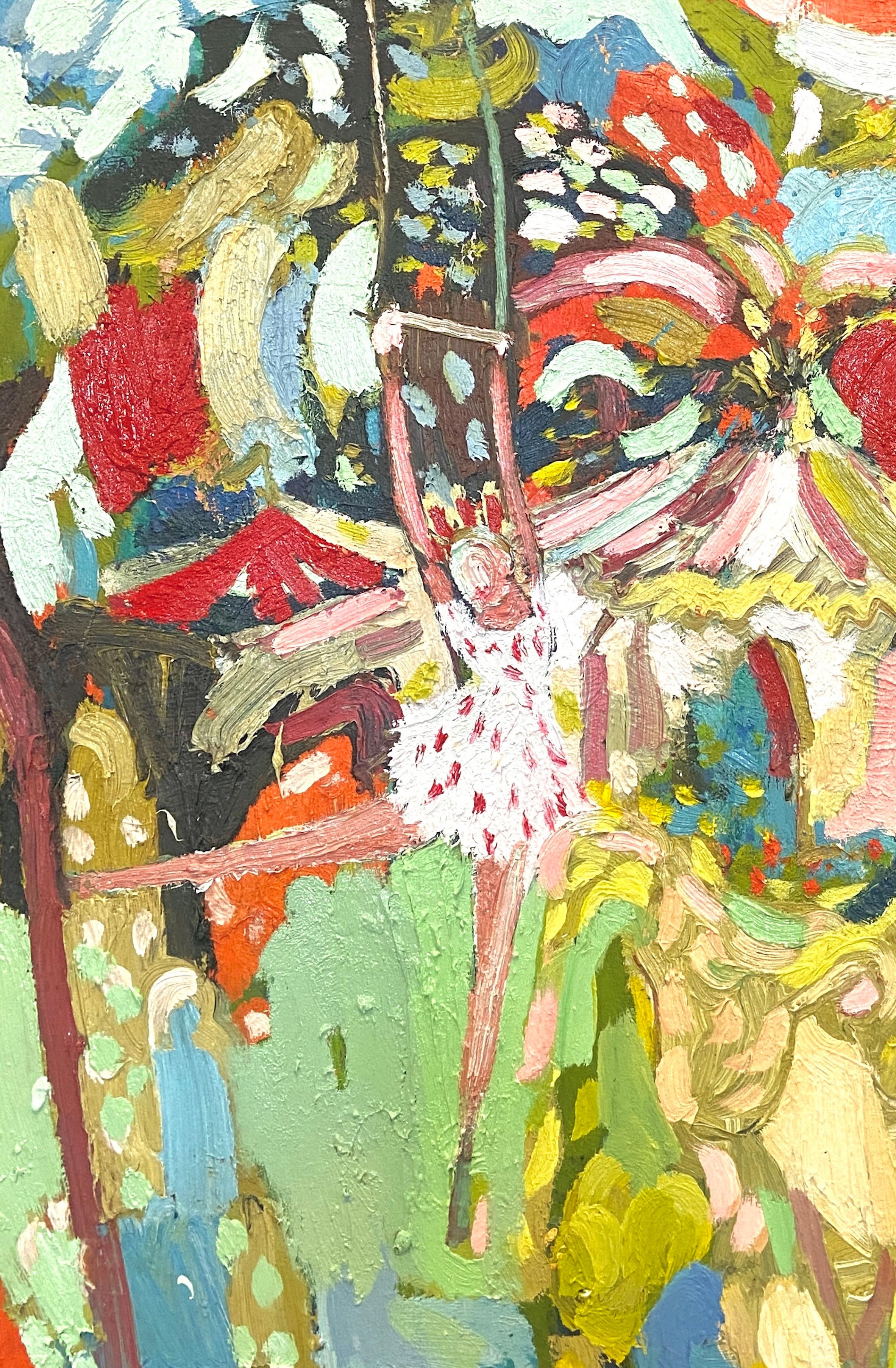 Il trapezio del circo: Pittura ad olio figurativa contemporanea - Painting Espressionismo astratto di Paul wadsworth