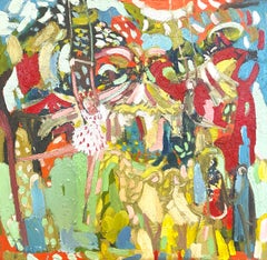Circus Trapeze: Contemporary Figurative Oil Painting