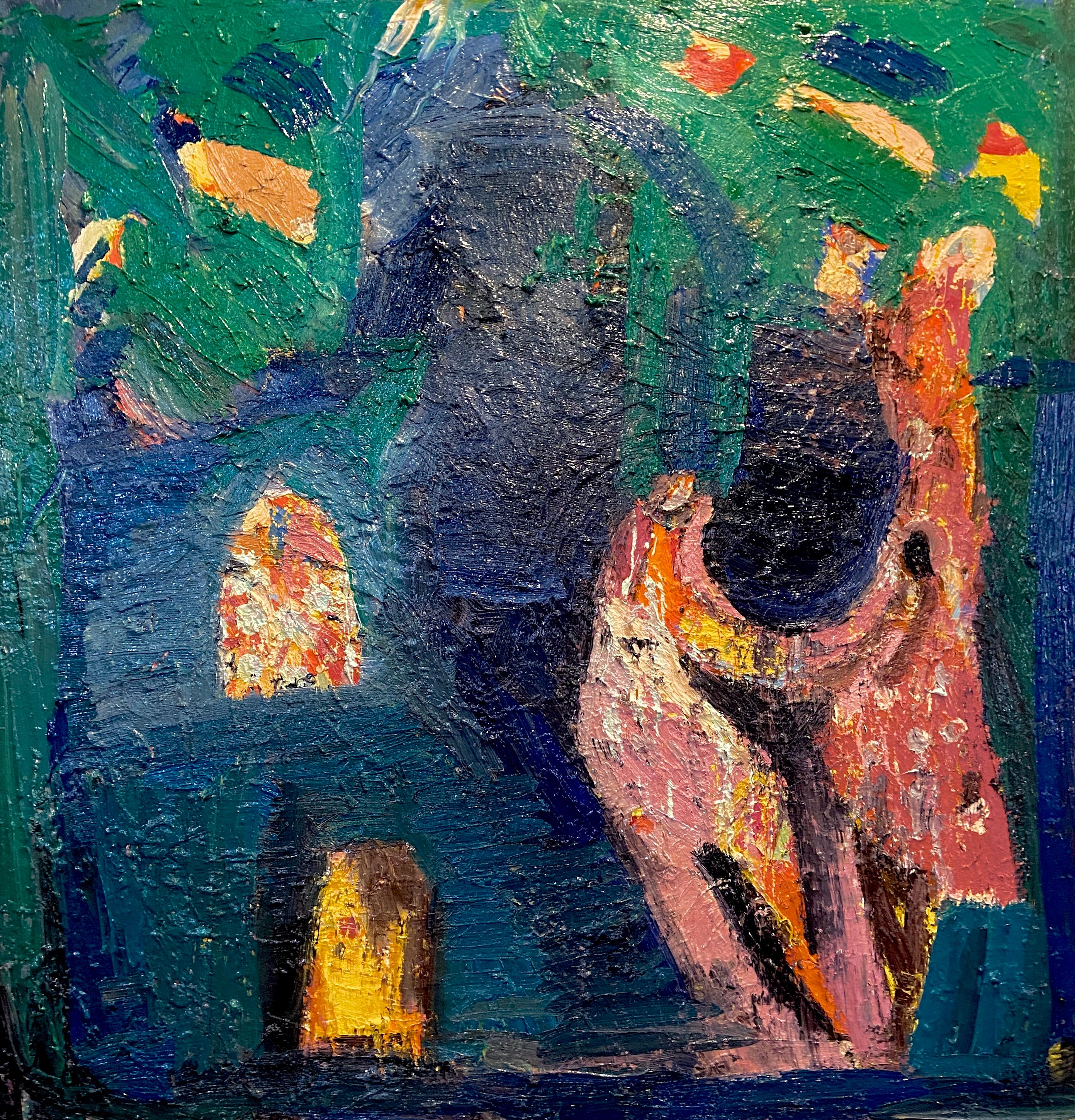 Dancing In The Palace Gardens.. Contemporary Oil Painting