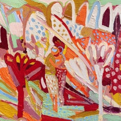 Dancing With Datura. Contemporary Abstract Expressionist Oil Painting