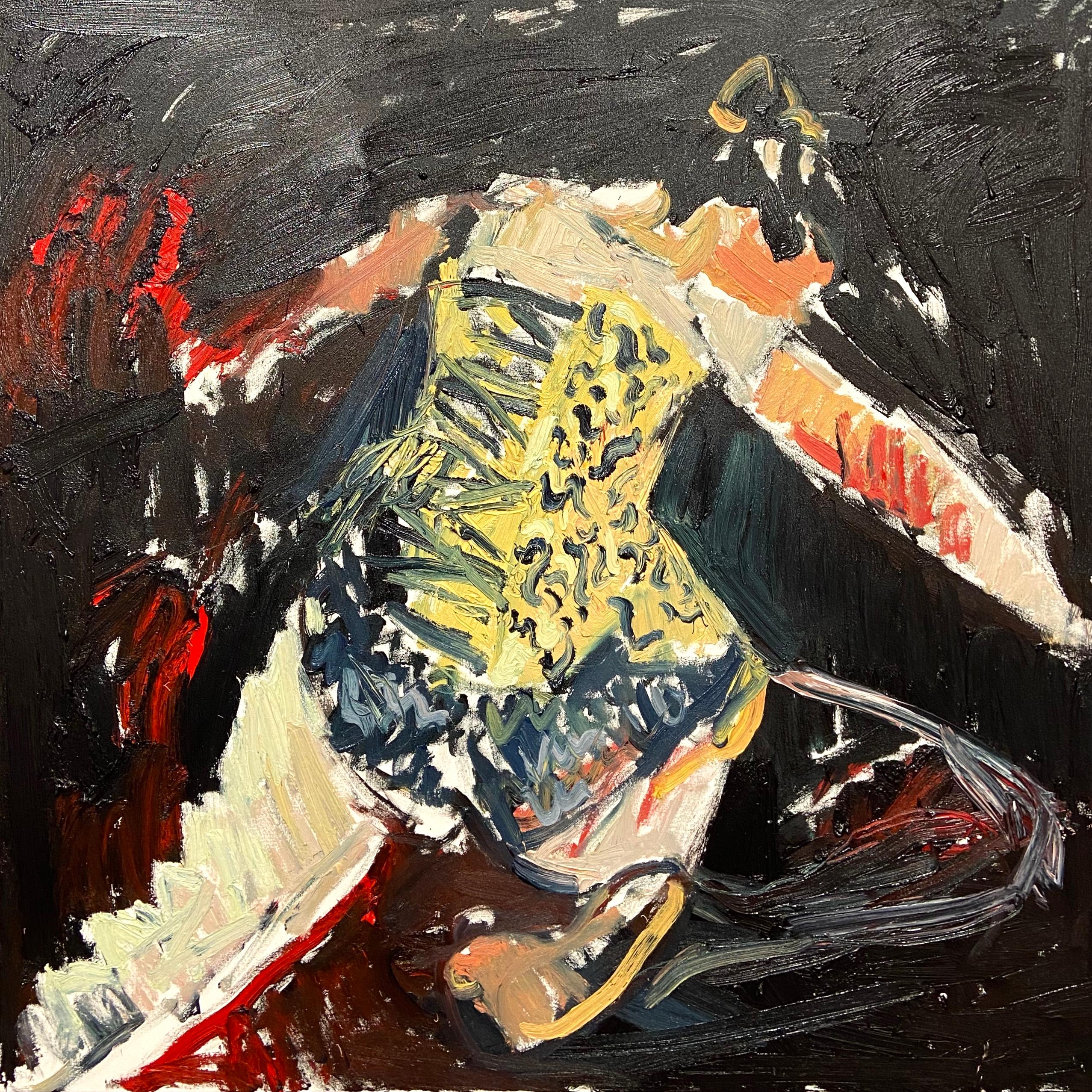 Paul wadsworth Abstract Painting - "Golden Corset". Contemporary Abstract Expressionist Oil Painting
