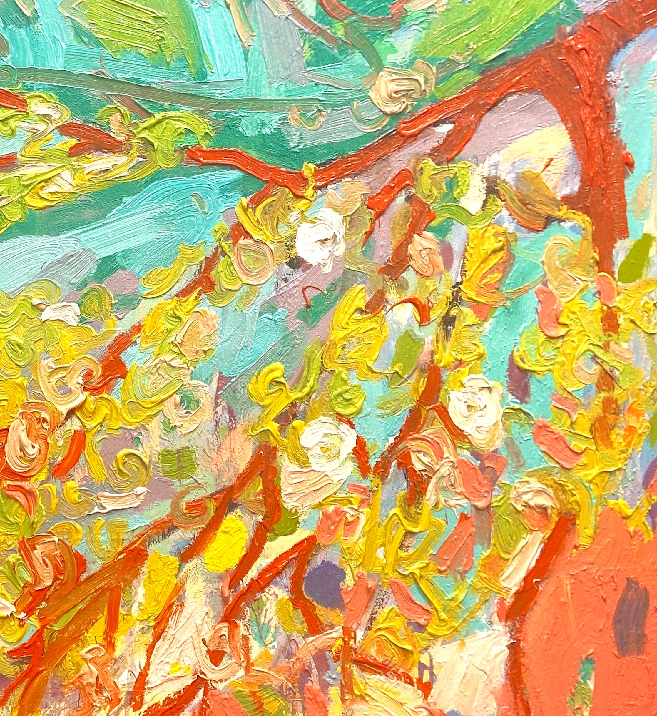 Isola d'oro. Pittura a olio astratta espressionista contemporanea di grandi dimensioni - Painting di Paul wadsworth