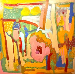 In The Gardens Of India. Large Abstract Expressionist Oil Painting