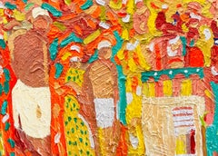 "India Bus Ride"   Contemporary Expressionist Oil Painting