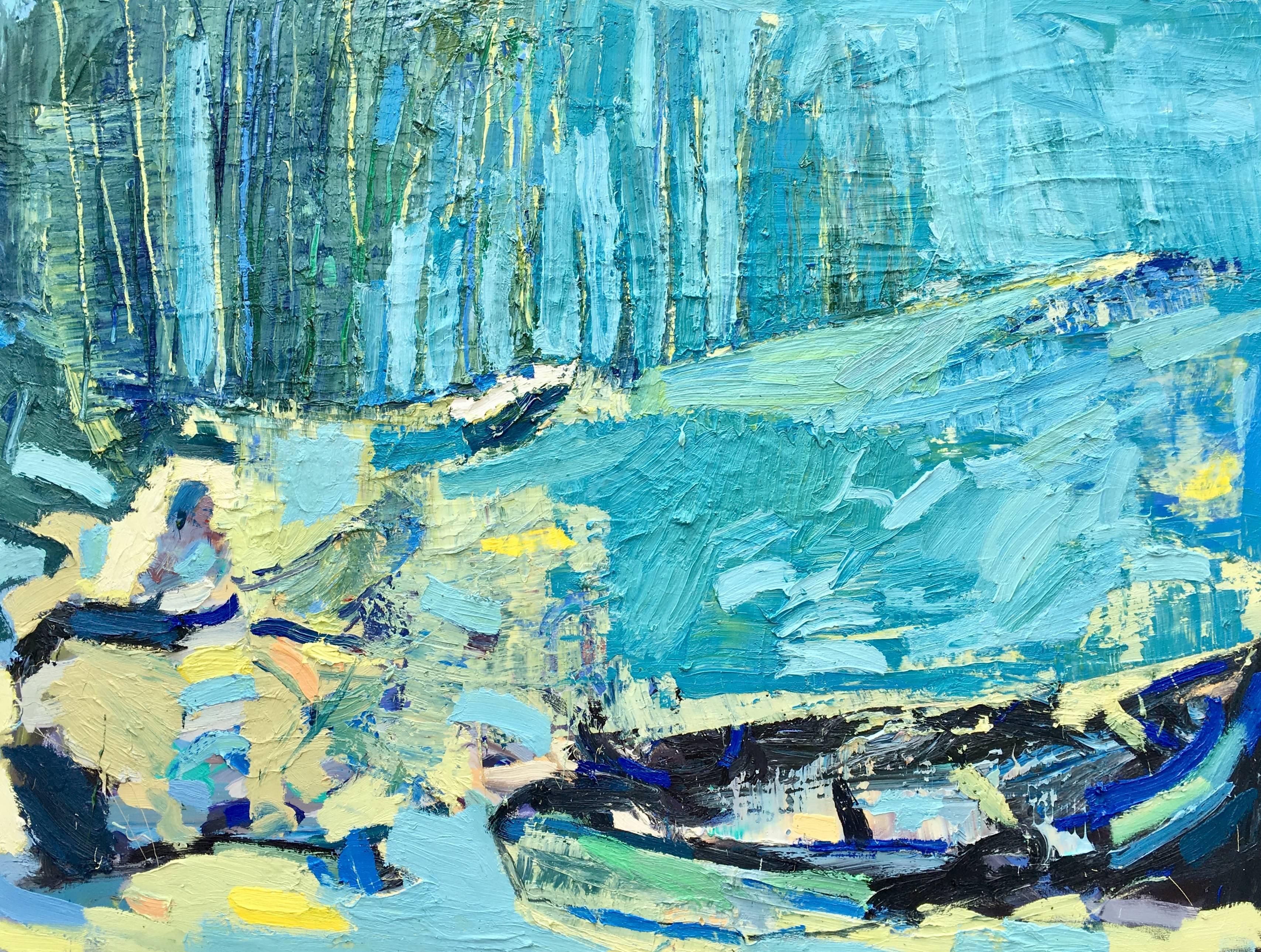 Paul Wadsworth India, Waiting For The Catch, Contemporary Oil on