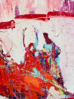 Indian Circus.  Contemporary Abstract Expressionist Oil Painting