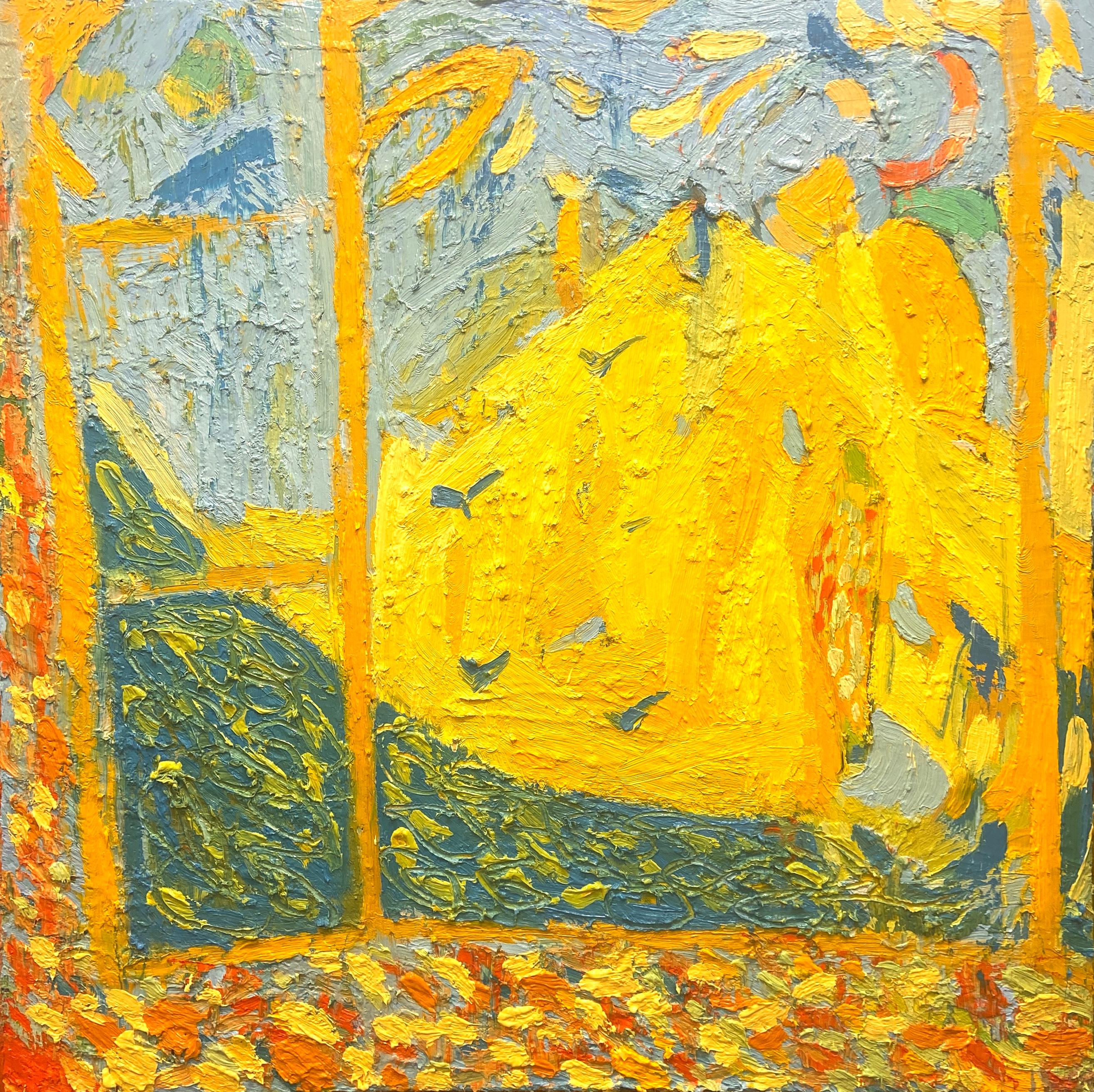 Paul wadsworth Figurative Painting - Indian Mountain Eagles. Contemporary Abstract Expressionist Oil Painting