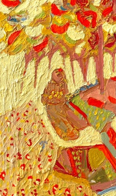 Rosaleda india,  Paisaje expresionista Pintura al óleo