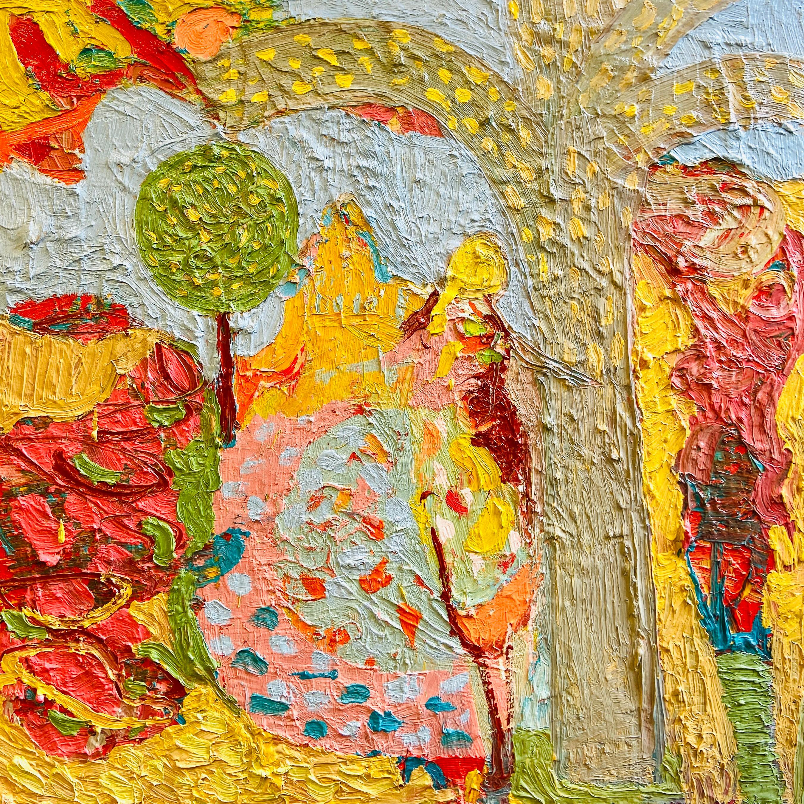 Indian Tree Dancers.   Contemporary Abstract Expressioist Oil Painting