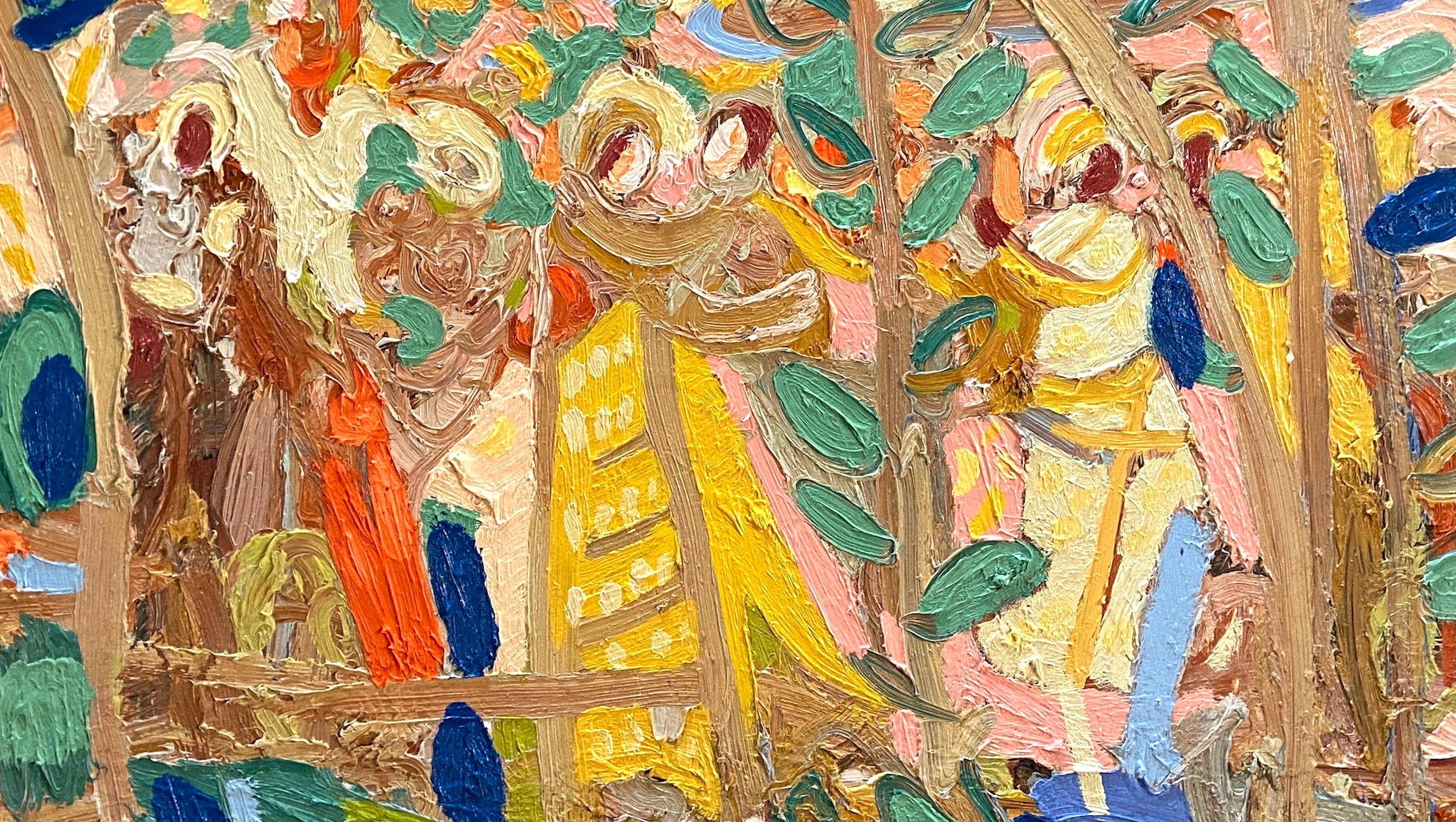 Indische Hochzeitstänzer.  Zeitgenössisches figuratives Ölgemälde – Painting von Paul wadsworth