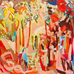 Kerala Beach Life. Contemporary Abstract Expressionist Oil Painting