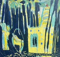 Kerala Boat Ride. Large Abstract Expressionist Oil Painting