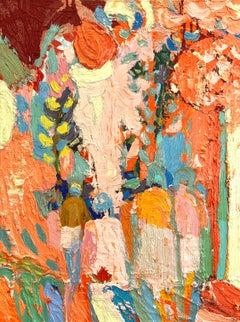 Tramonto in Kerala, 2026. Dipinto a olio su tela, paesaggio, 80 x 60 cm