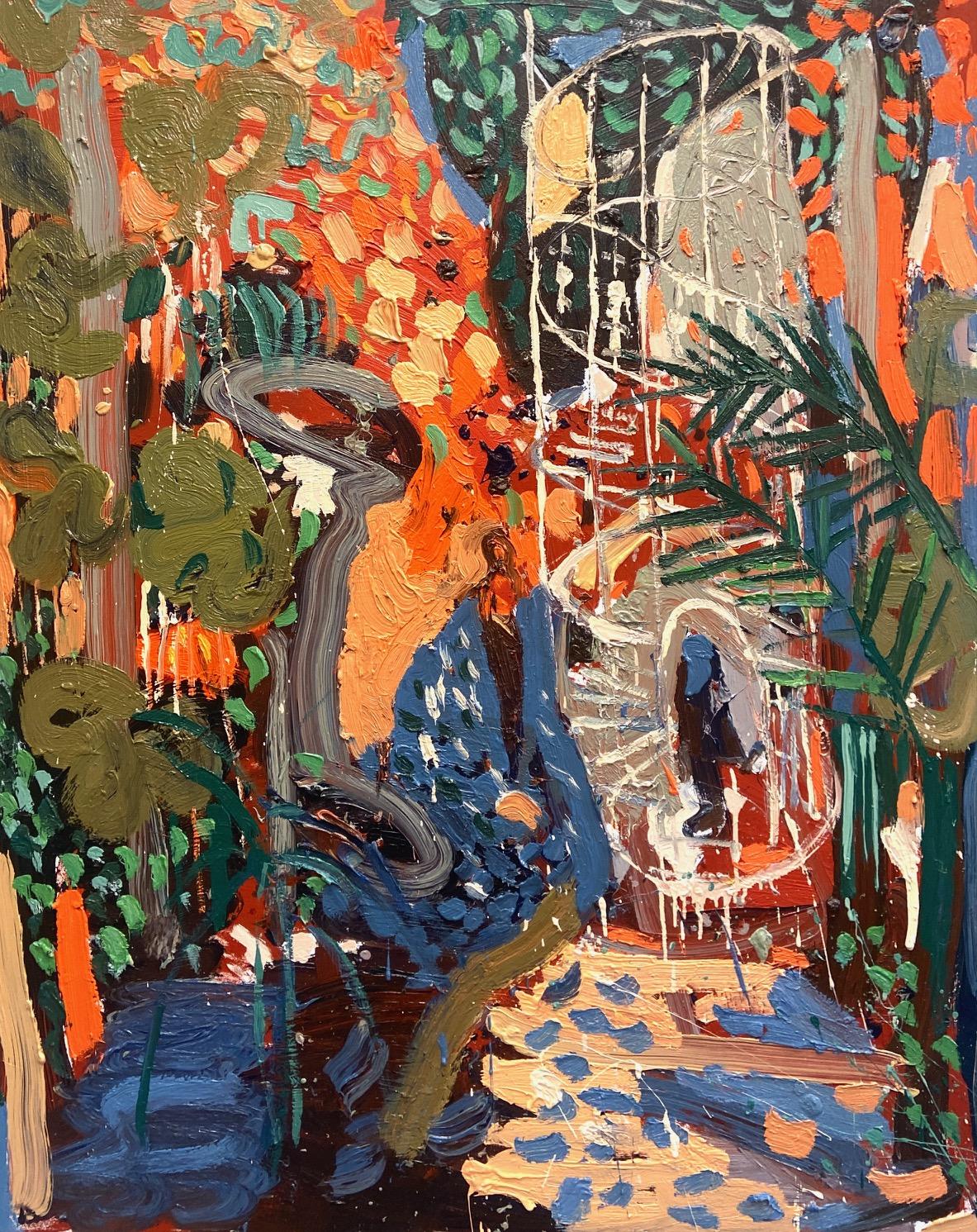 Jardines de Kew. Pintura al óleo expresionista abstracta contemporánea