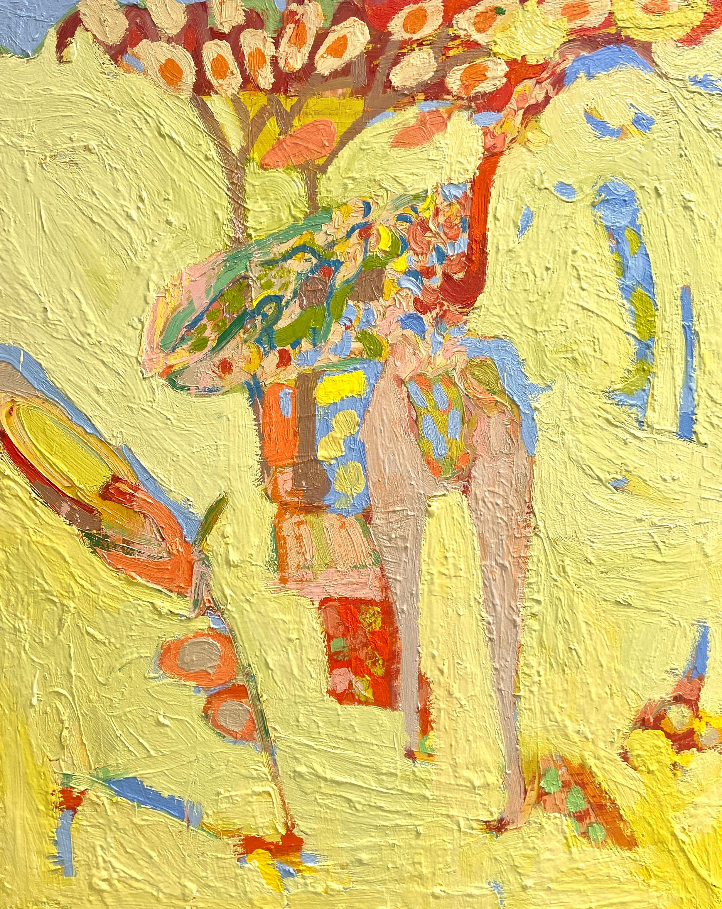 Abstract Painting de Paul wadsworth - Pájaros del amor. Gran cuadro al óleo expresionista contemporáneo