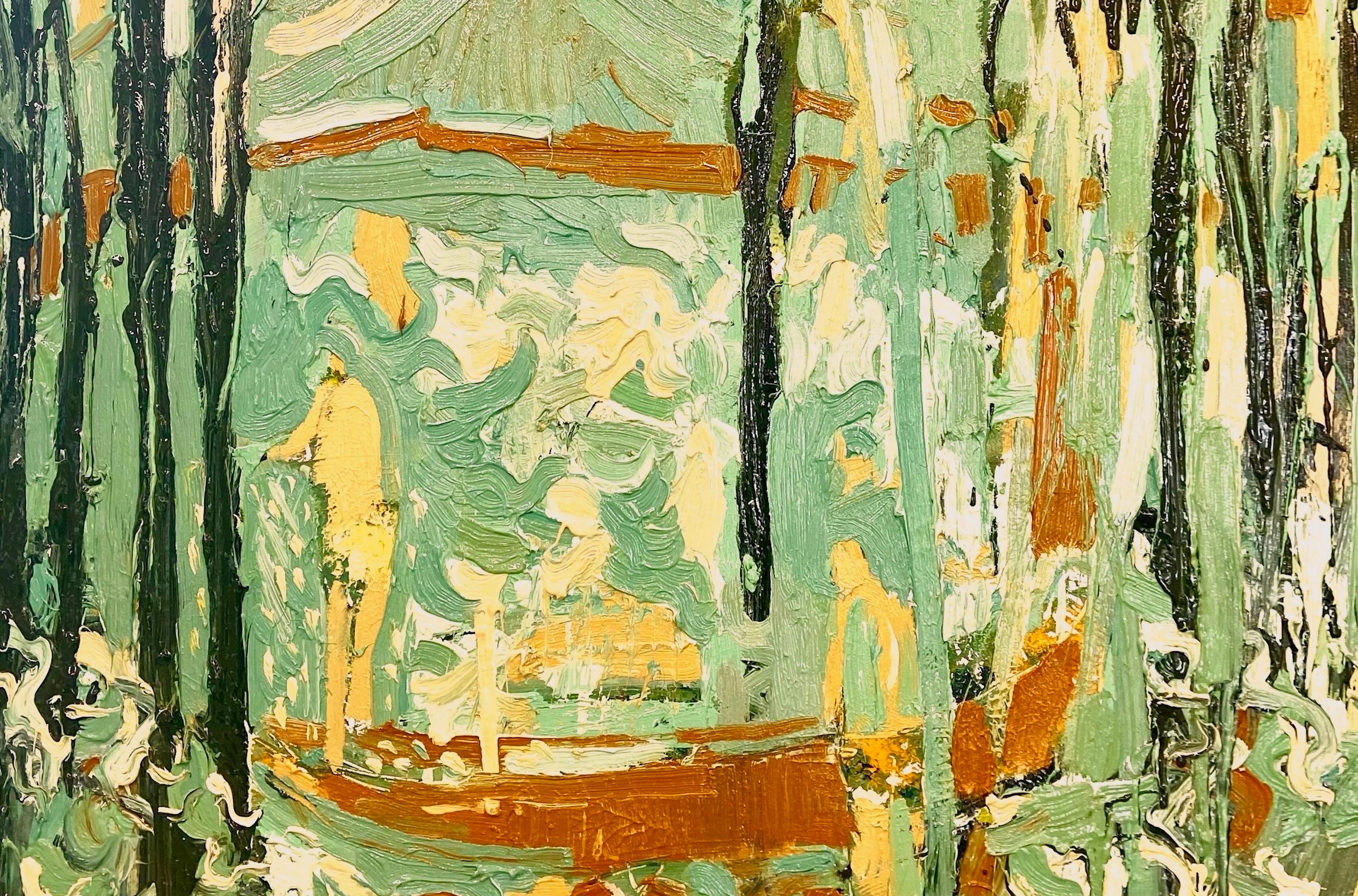 Lac de montagne :   Peinture à l'huile expressionniste contemporaine - Painting de Paul wadsworth