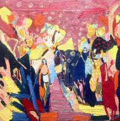 Il sentiero degli dei   Pittura ad olio contemporanea espressionista astratta