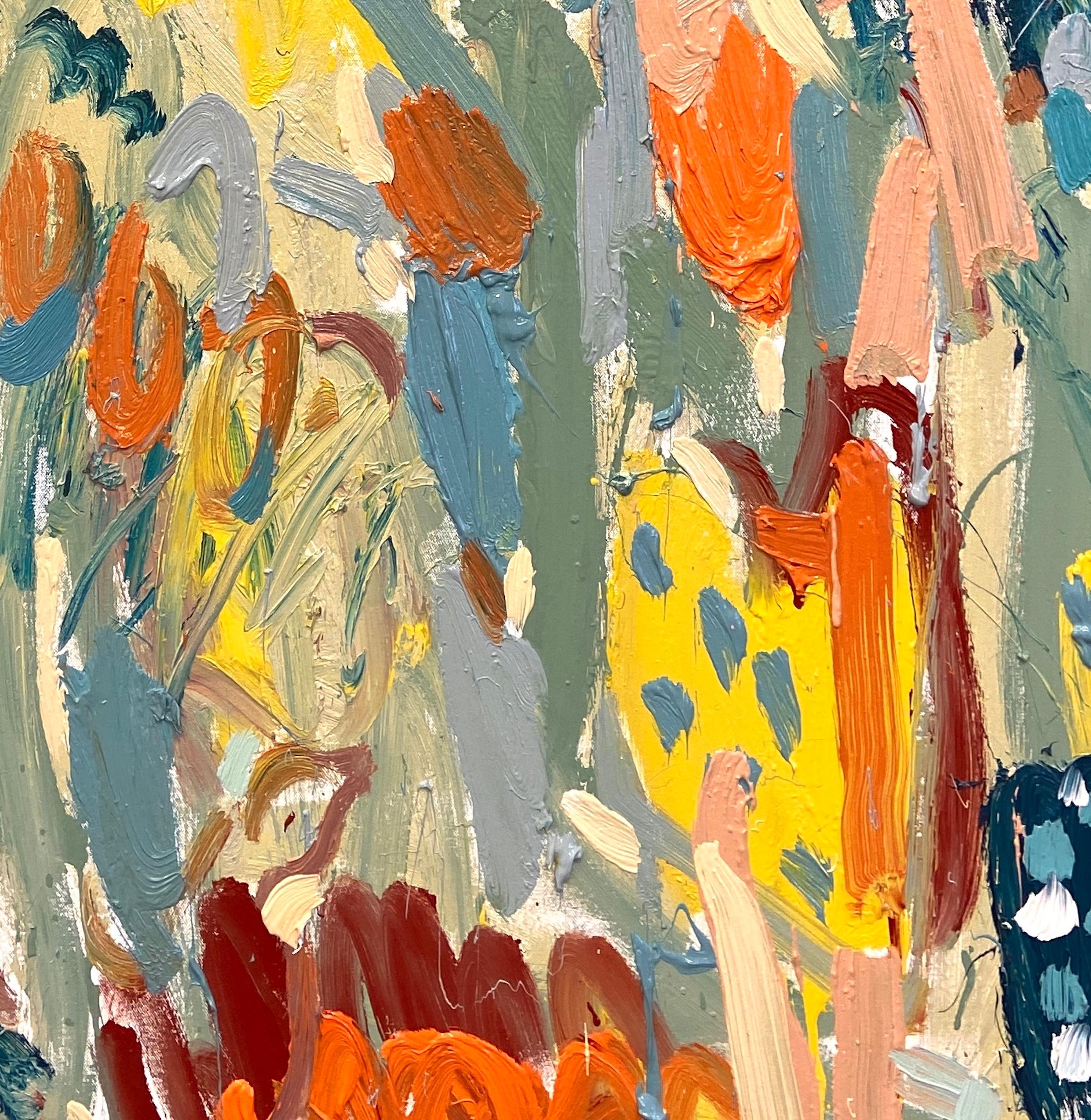 Pfauengarten  Zeitgenössisches expressionistisches Ölgemälde – Painting von Paul wadsworth
