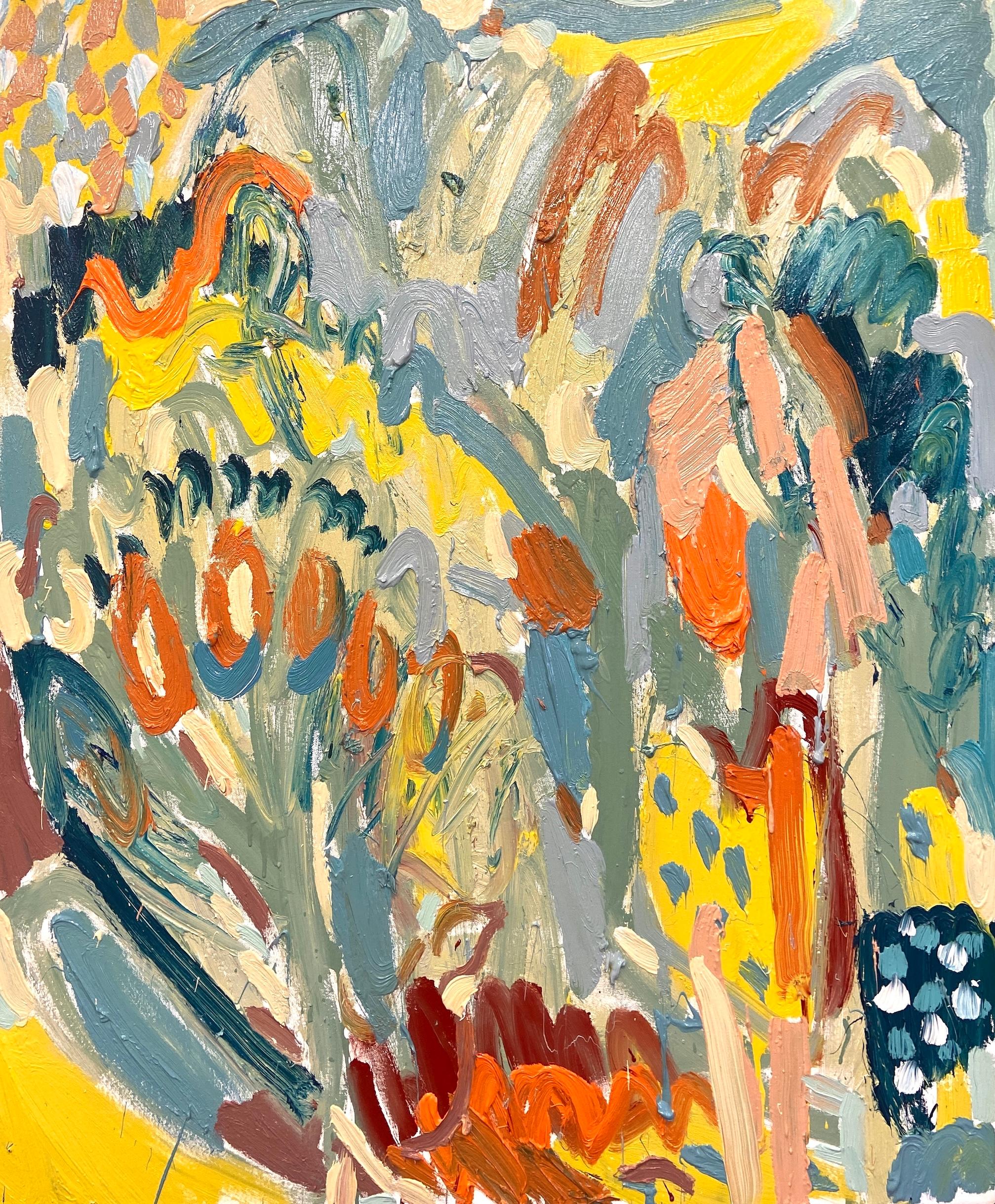 Jardin du paon  Peinture à l'huile expressionniste contemporaine