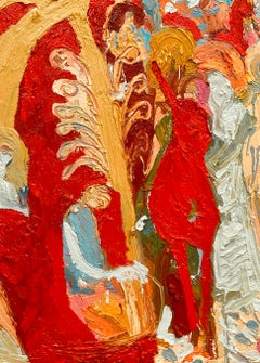 Picking Mangos   Contemporary Expressionist Oil Painting