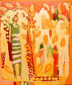 Picking Mangos:   Contemporary Expressionist Oil Painting