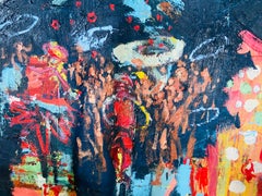 Rajasthan Brass Band.  Contemporary Abstract Expressionist Oil Painting
