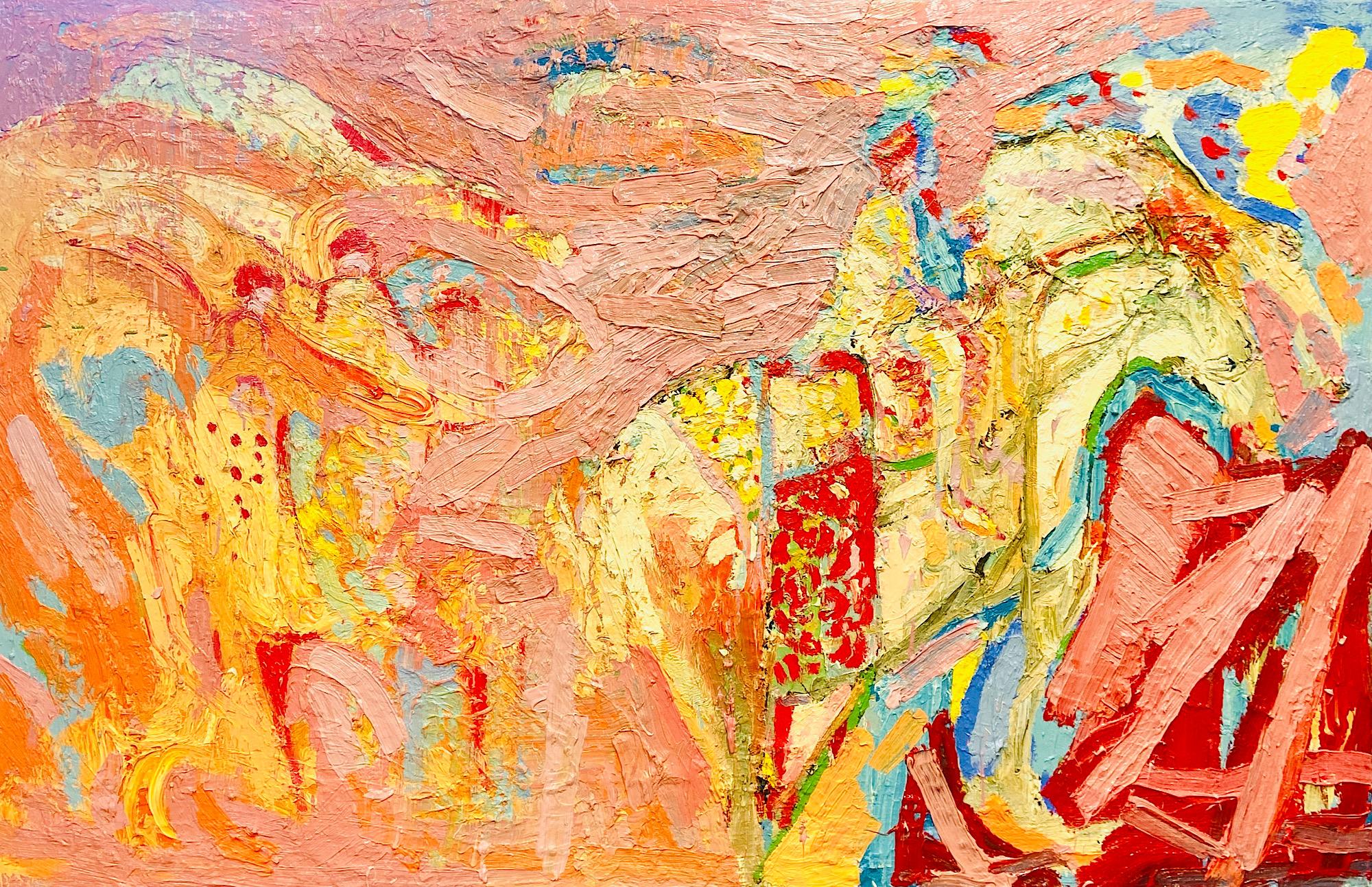 Paul wadsworth Figurative Painting – Hochzeitspferd aus Rajasthan. Großes abstrakt-expressionistisches Ölgemälde
