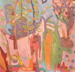 Forêt de Sandlewood   Grande peinture à l'huile expressionniste contemporaine