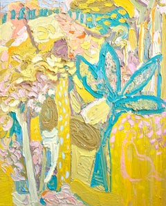 Sitting Under The Banana Leaves. Contemporary Abstract Expressionist Painting