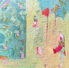 Small Pink Temple. Large Abstract Expressionist Oil Painting