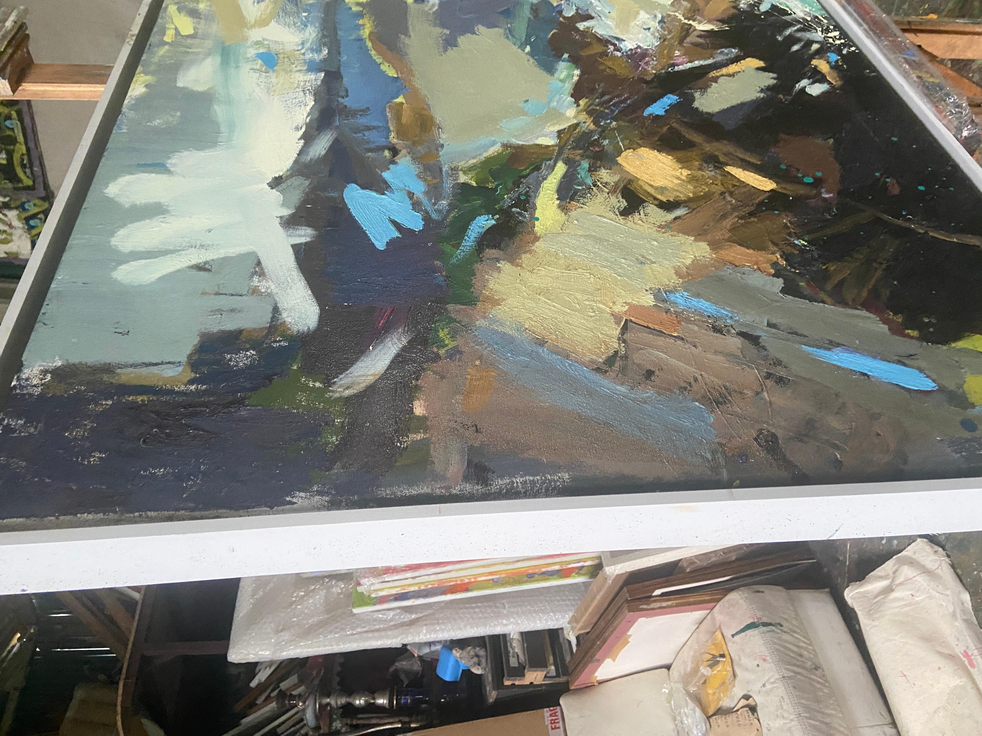 Bahía de St Ives, pintura al óleo expresionista contemporánea - Painting de Paul wadsworth