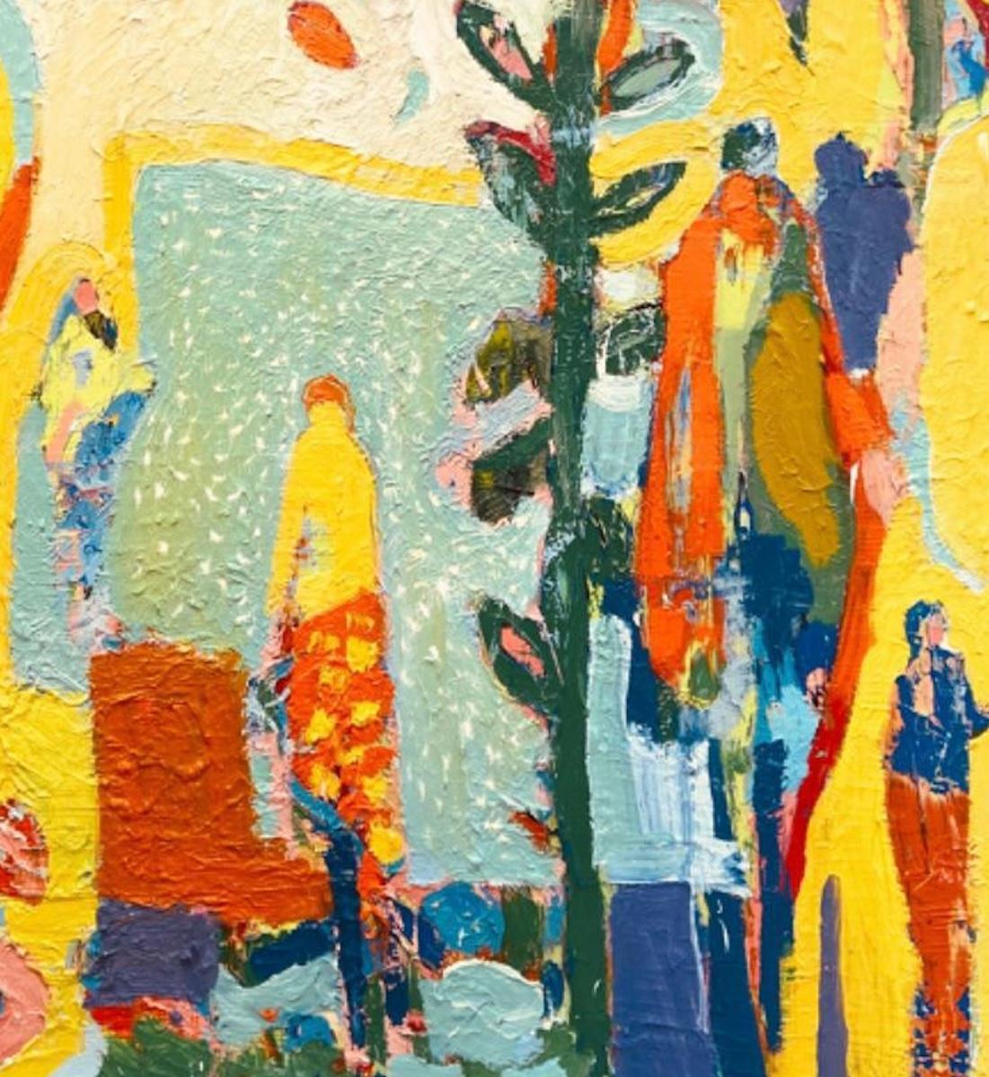 Debout par le lac Temple  Peinture à l'huile expressionniste contemporaine - Painting de Paul wadsworth