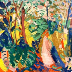 Studio Garden, 2026 Oil on Canvas, Figurative Landscape, 75 cm