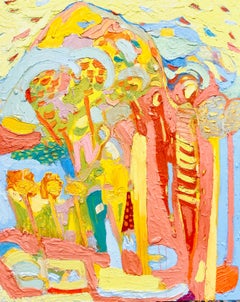 Sunflower Mountain. Large Contemporary Expressionist Oil Painting
