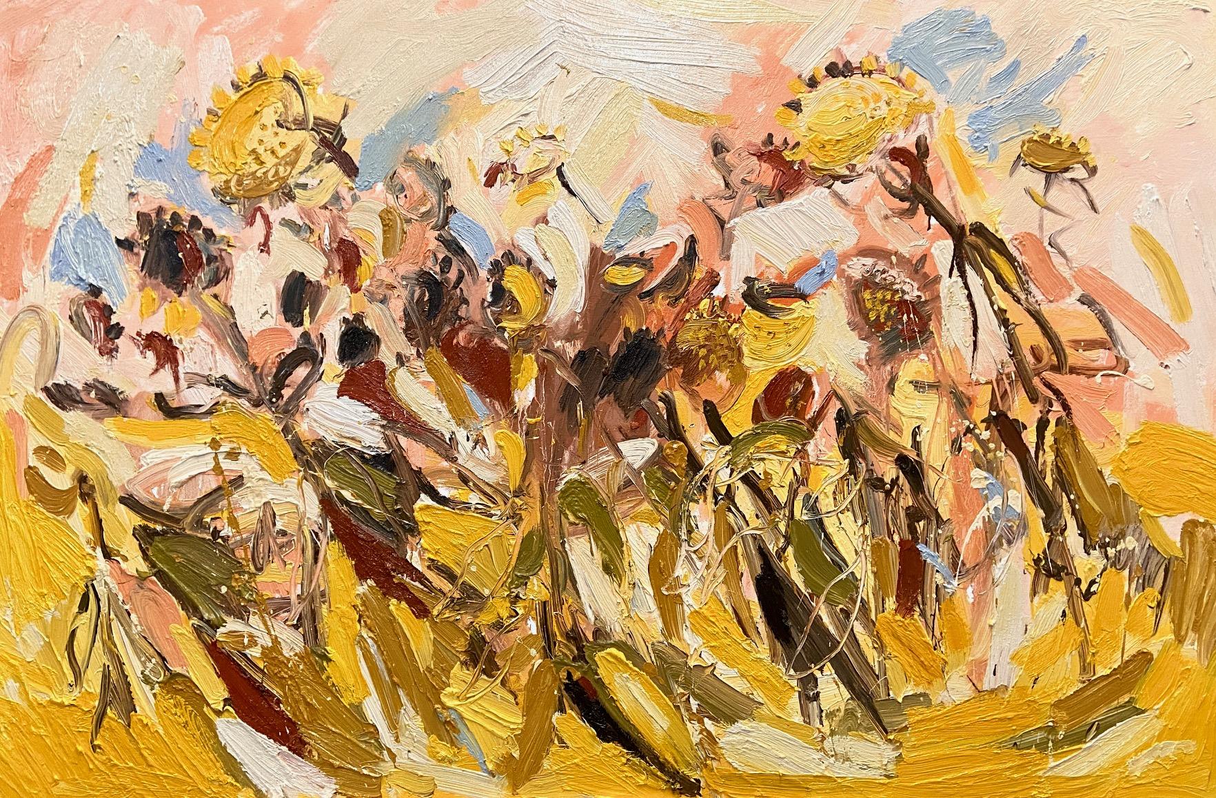 Sunflowers. Large Contemporary Oil Painting