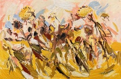 Sonnenblumen. Großes zeitgenössisches Ölgemälde