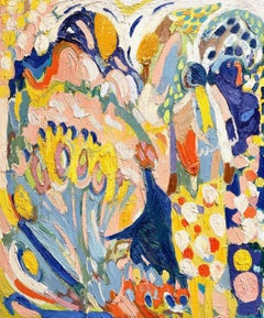 The Angel and the Peacock   Contemporary Abstract Expressionist Oil Painting