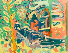 The Arched Windows.  Abstract Expressionist Oil Painting