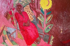«La vendedora de flores», 2025. Óleo sobre lienzo, 100 x 150 cm. Arte figurativo
