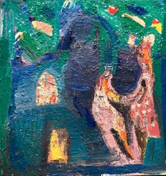 « Les danseuses du palais », huile sur toile, 140 x 140 cm, 2026 Œuvre d'art