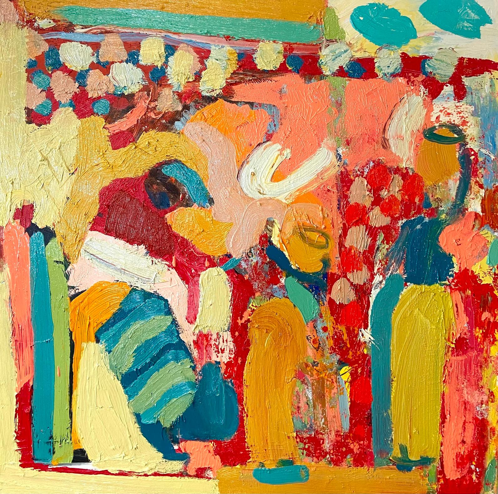 Abstract Painting Paul wadsworth - The Tailoring. Peinture à l'huile figurative contemporaine