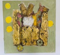 Toy Dragon : Contemporary Abstract Painting Oil with Gold Leaf