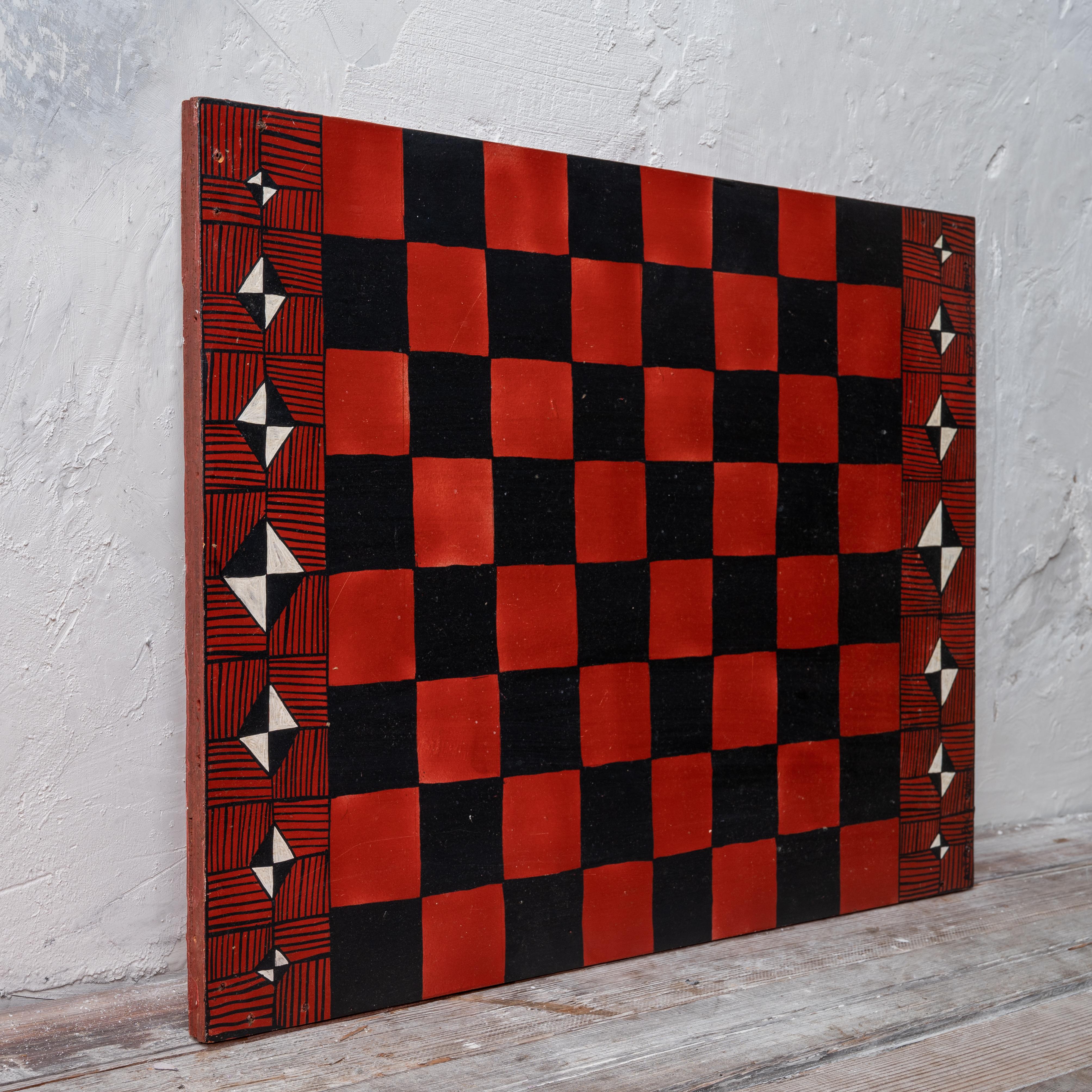 Paul Walker – Checkerboard im Art brut-Stil (Handgefertigt) im Angebot