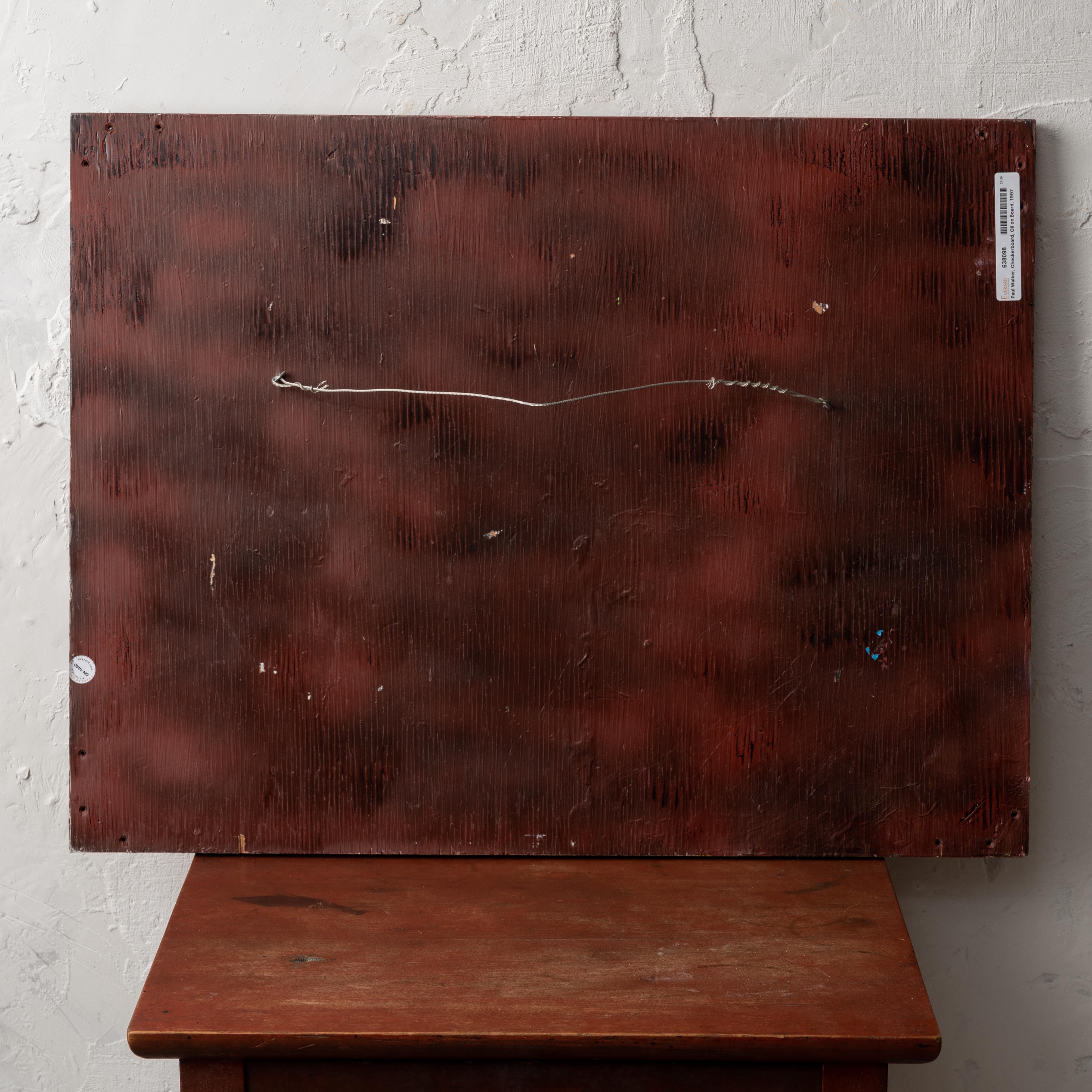 Paul Walker – Checkerboard im Art brut-Stil (Holz) im Angebot